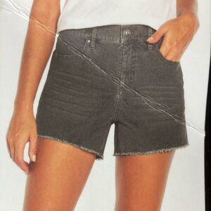 Gap New Grey Corduroy Raw Edge Cut Off Zipper Shorts size 8 pockets cotton blend